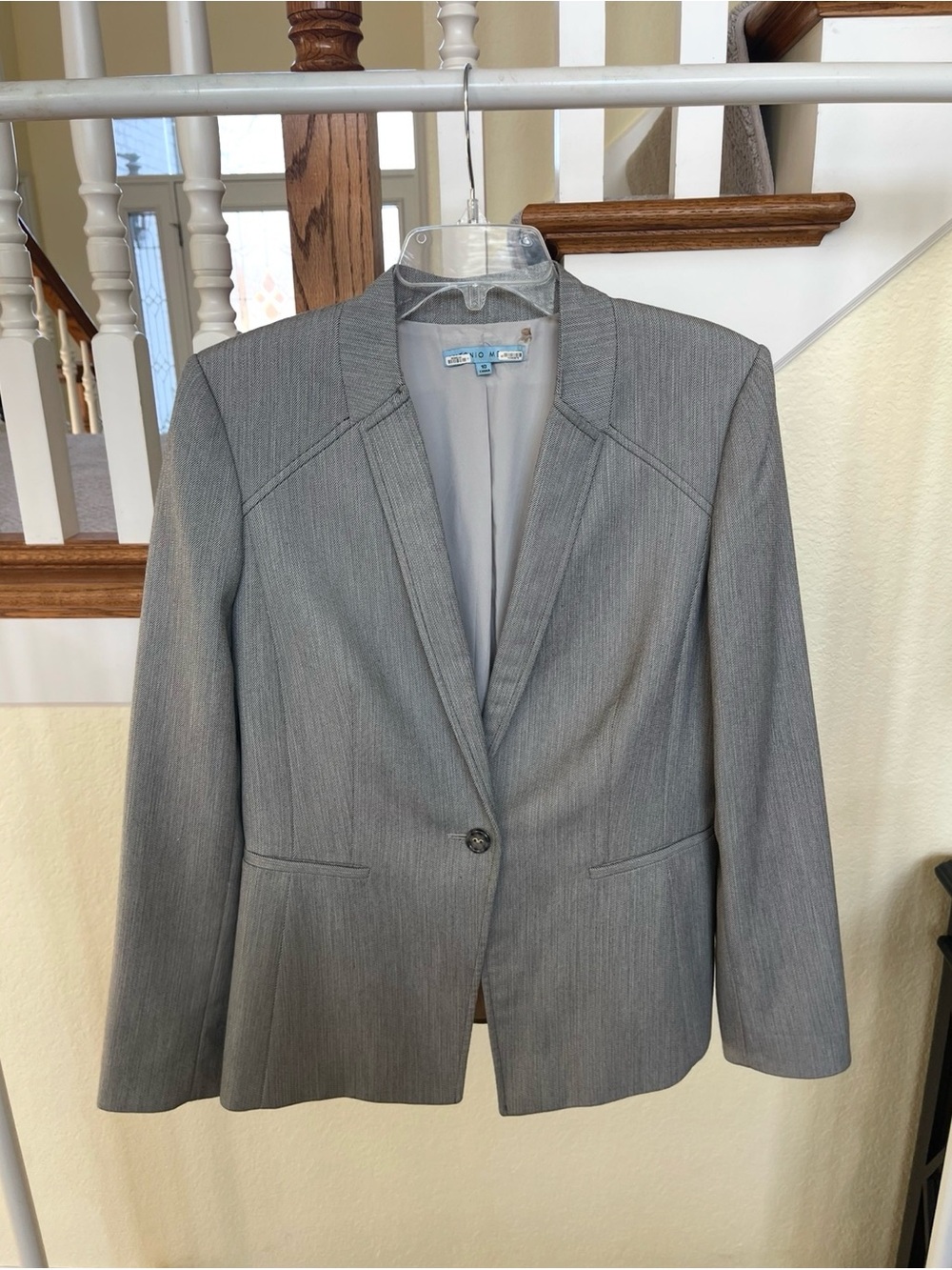 ANTONIO MELANI Gray Single-Button Tailored Blazer